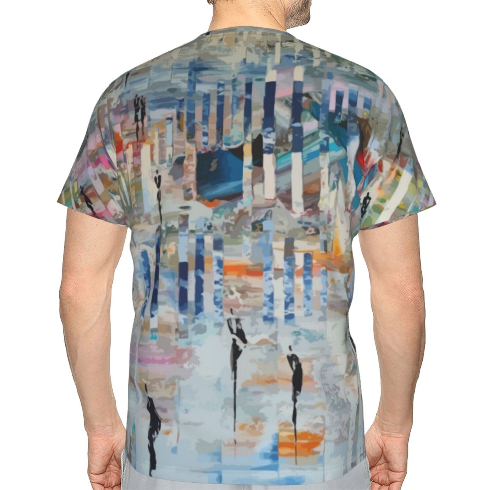 T-shirt Suisse Classique D'éléments De Peinture De Marche Dans Un Monde Abstrait